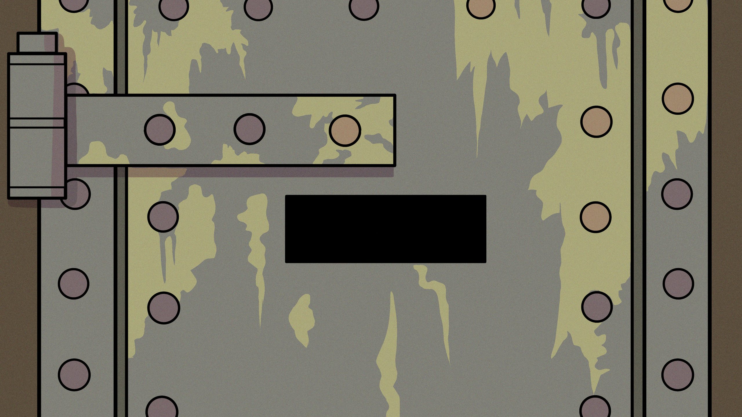 A steel door with a peephole slot
